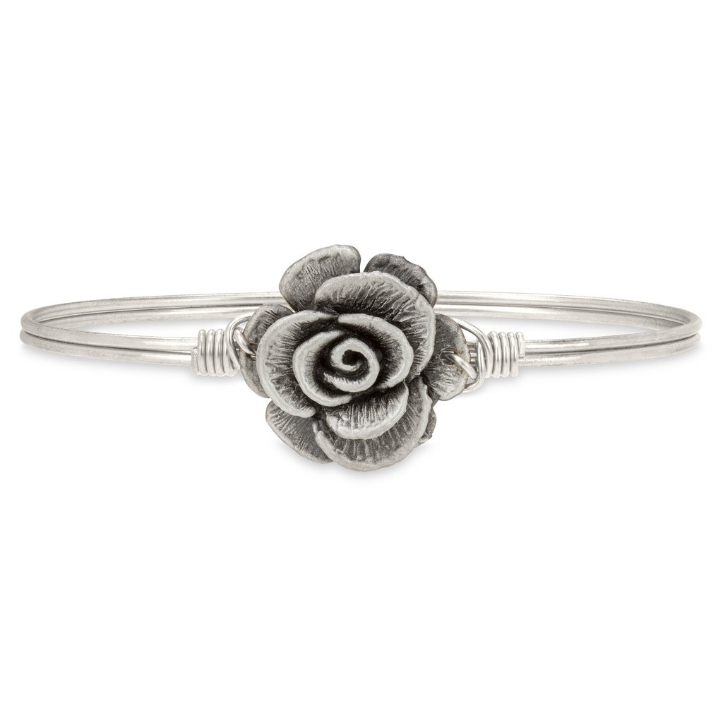 Luca Danni Regular Rose Silver Tone Bangle Bracelet by Luca and
