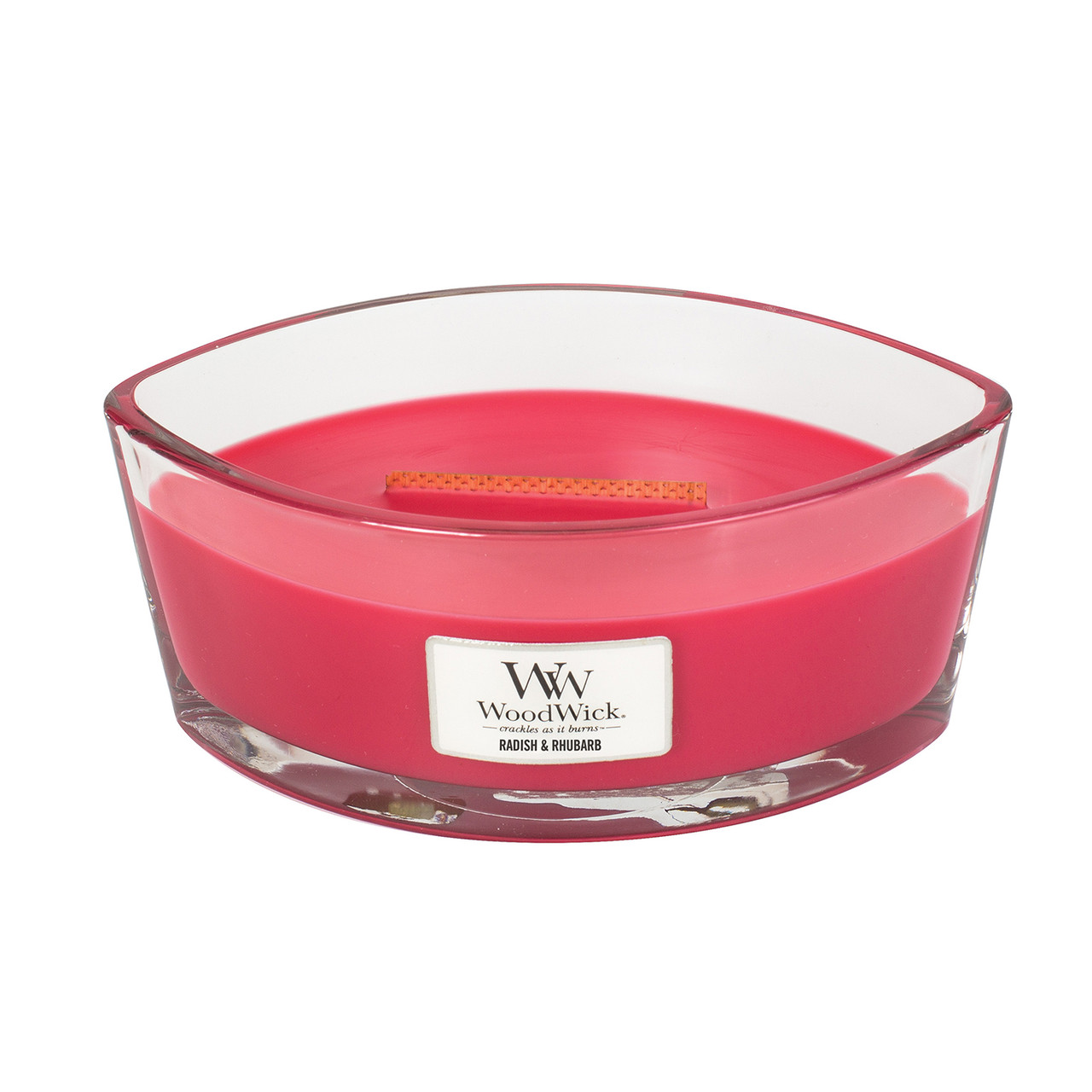 WoodWick Radish & Rhubarb WoodWick Candle 16 oz. HearthWick FlameThe Lamp Stand