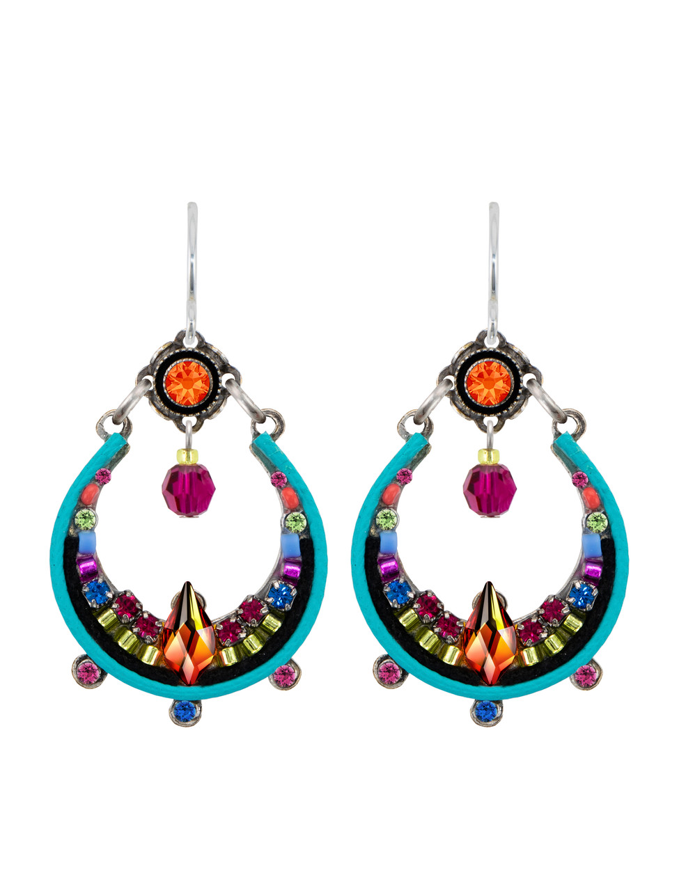 Multi Color Triple Drop Earrings - 18K Gold and Gems – Thea Izzi