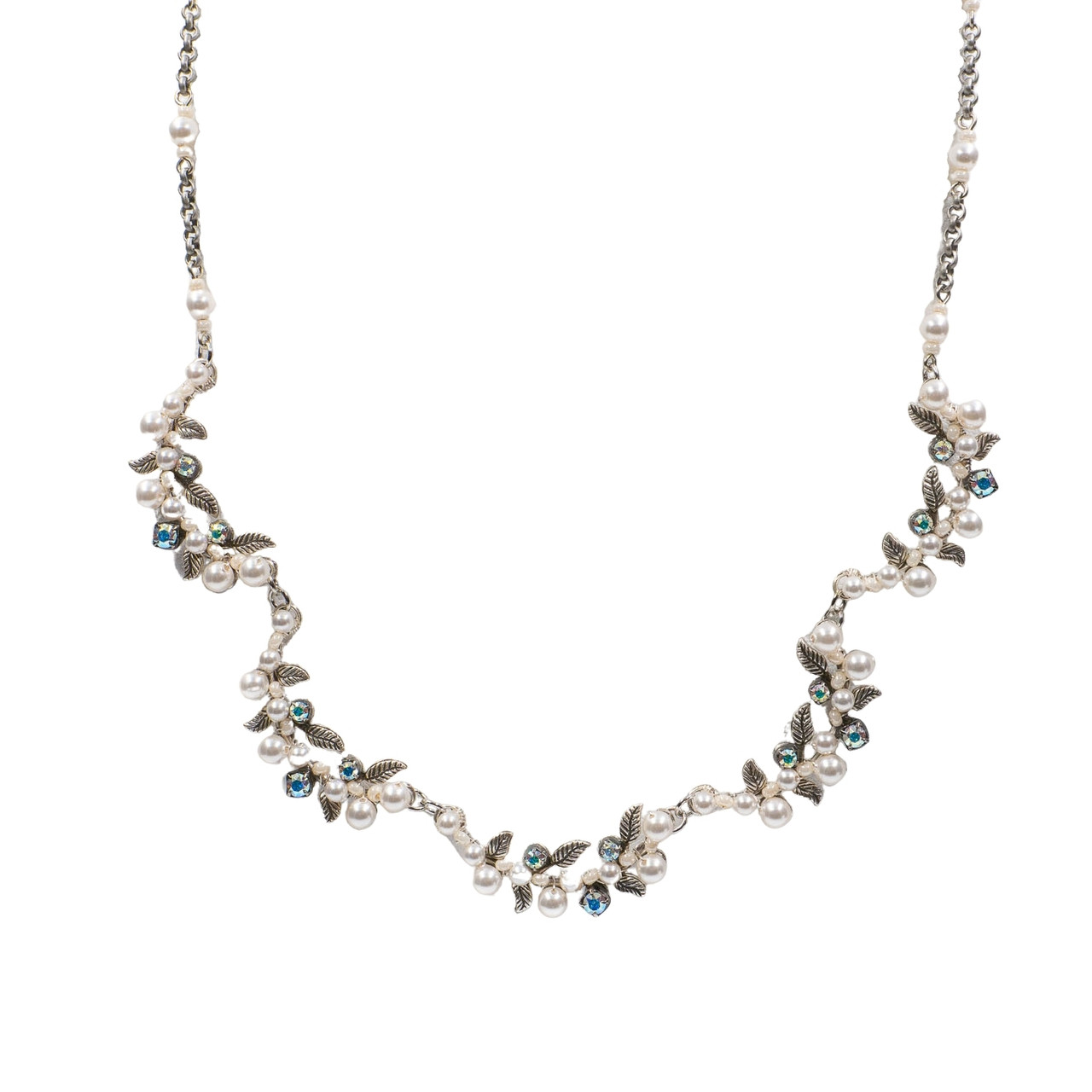 Plated Antique Silver Diva Y Necklace Multicolor by Firefly - Howard's DC