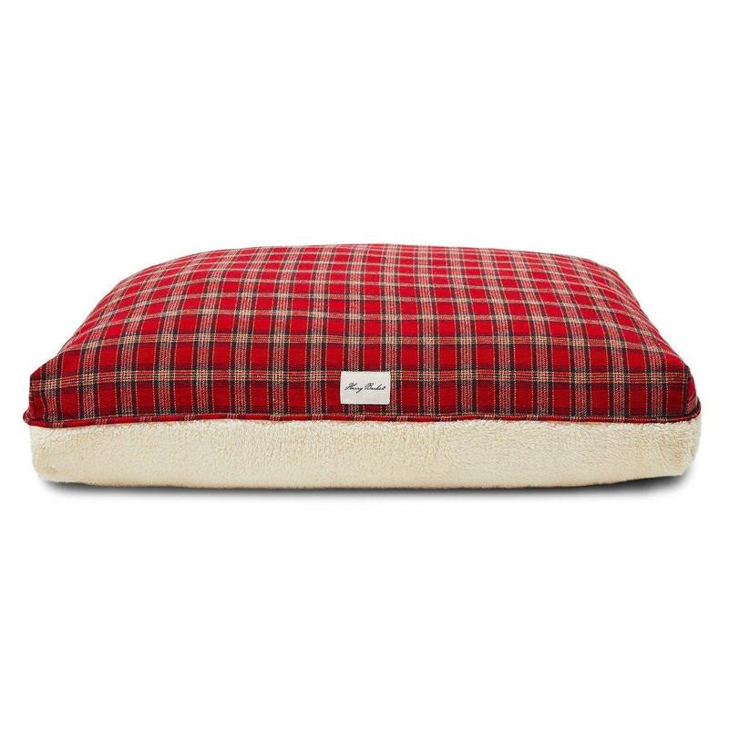 large plaid dog bed