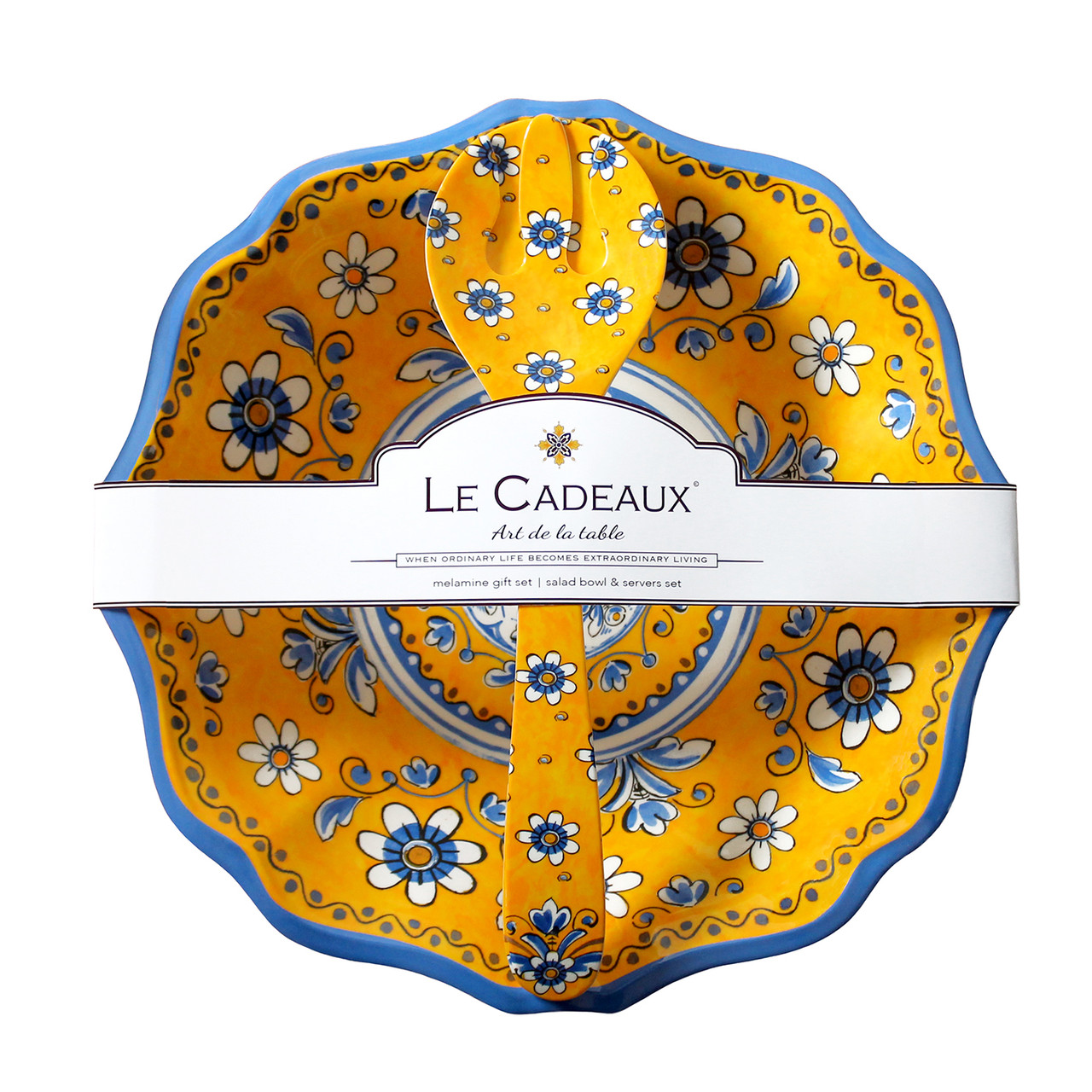 Benidorm 13.75" Salad Bowl & Server Gift Set by Le Cadeaux