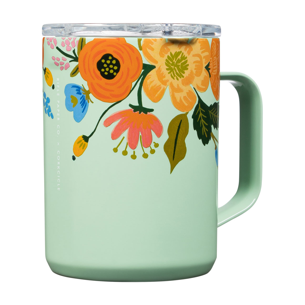 Corkcicle 16 oz Rifle Paper Co. Lively Floral Coffee Mug - Mint