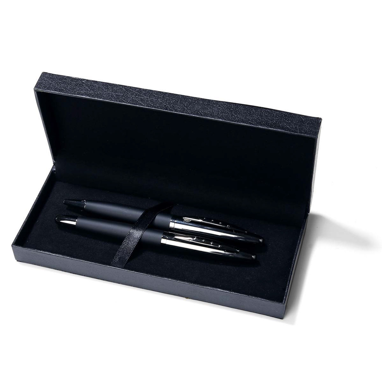 Custom Imprinted MB Series Pen and Roller Pen Gift Set in Rosewood gift box  - green pen set - Bravamarketing.com | Gift Sets