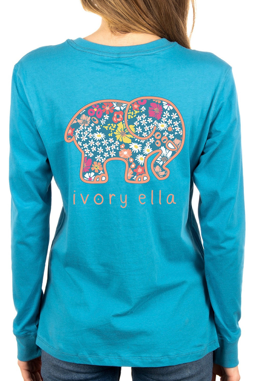 Ivory Ella Sandhill Flowers Long Sleeve T-Shirt - 2X