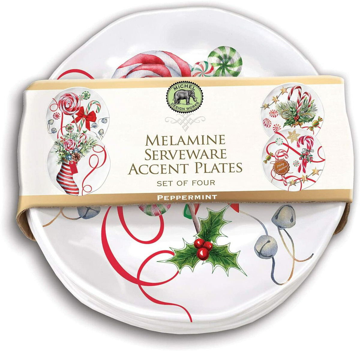 Michel Design Works Peppermint Melamine Accent Plate - Thumbnail 5