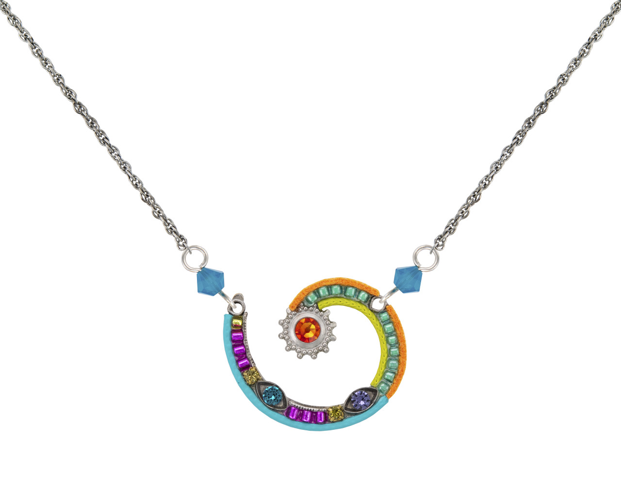 Firefly Jewelry MultiColor Spiral Sunburst Pendant 8371 Firefly