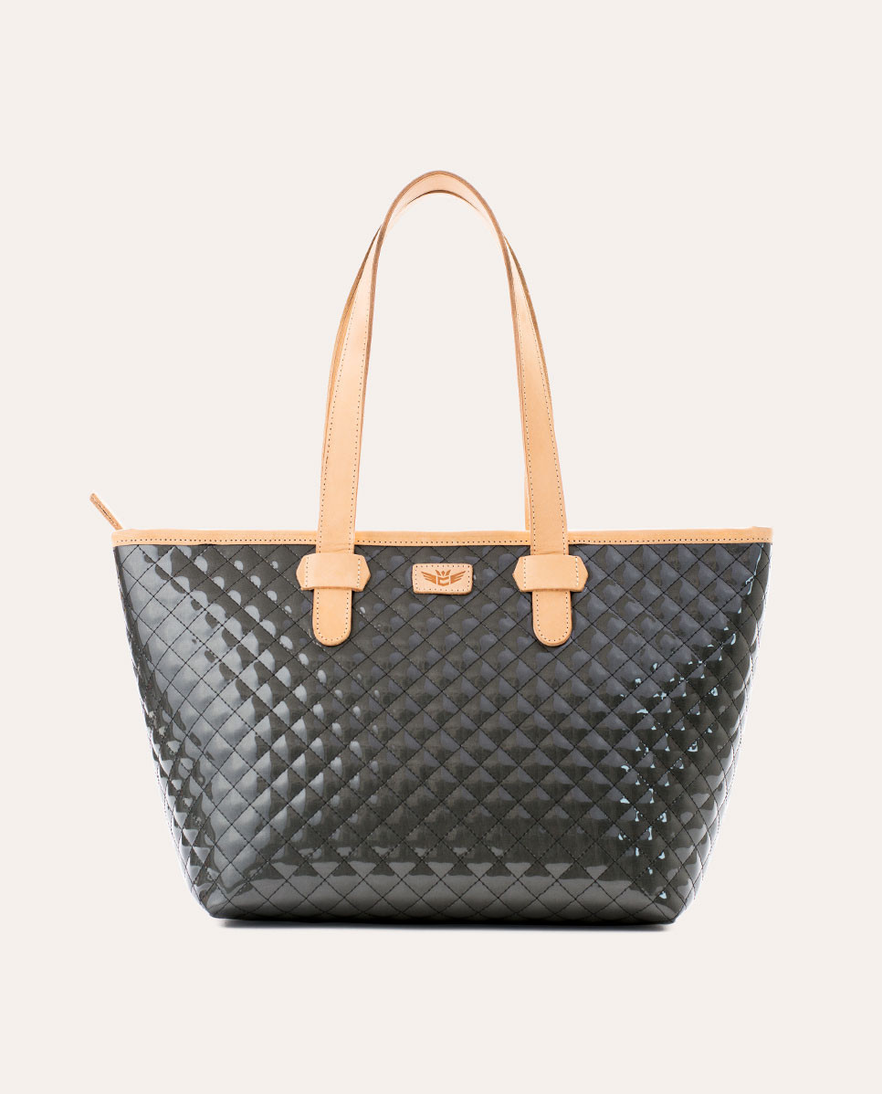 RARE- Consuela Smoke Candy Crush Backpack Consuela Smoke Quilted Satchel with Tan Leather Handles  main image 2