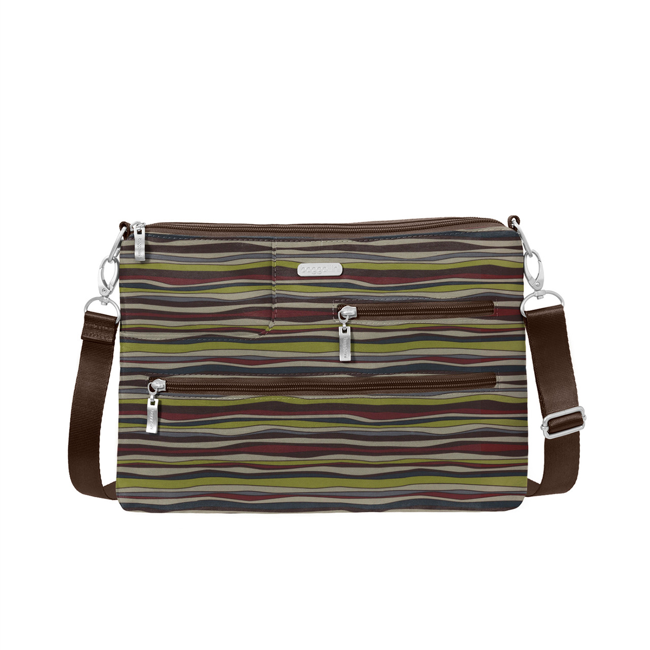 Baggallini Anne McGilvray Co. Java Stripe Tablet Crossbody by