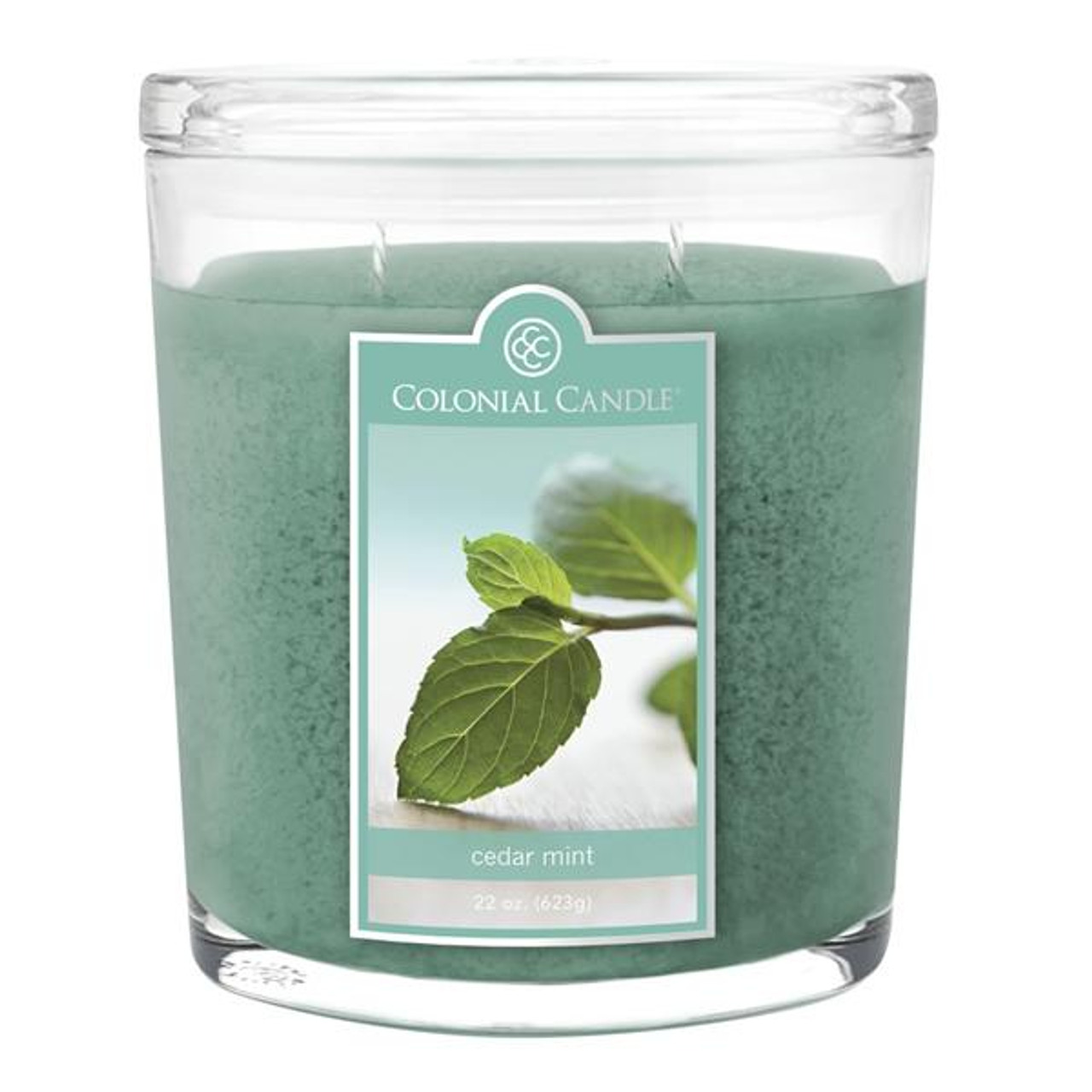 Colonial Candle Cedar Mint 22 oz. Oval Jar Colonial Candle-The Lamp Stand