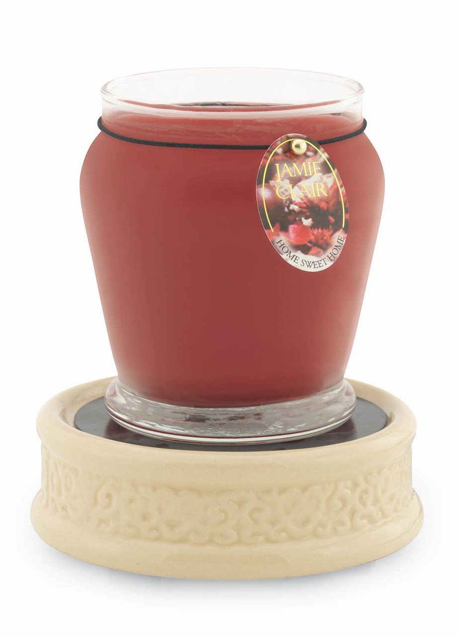 Candle Warmer - Cream Embossed