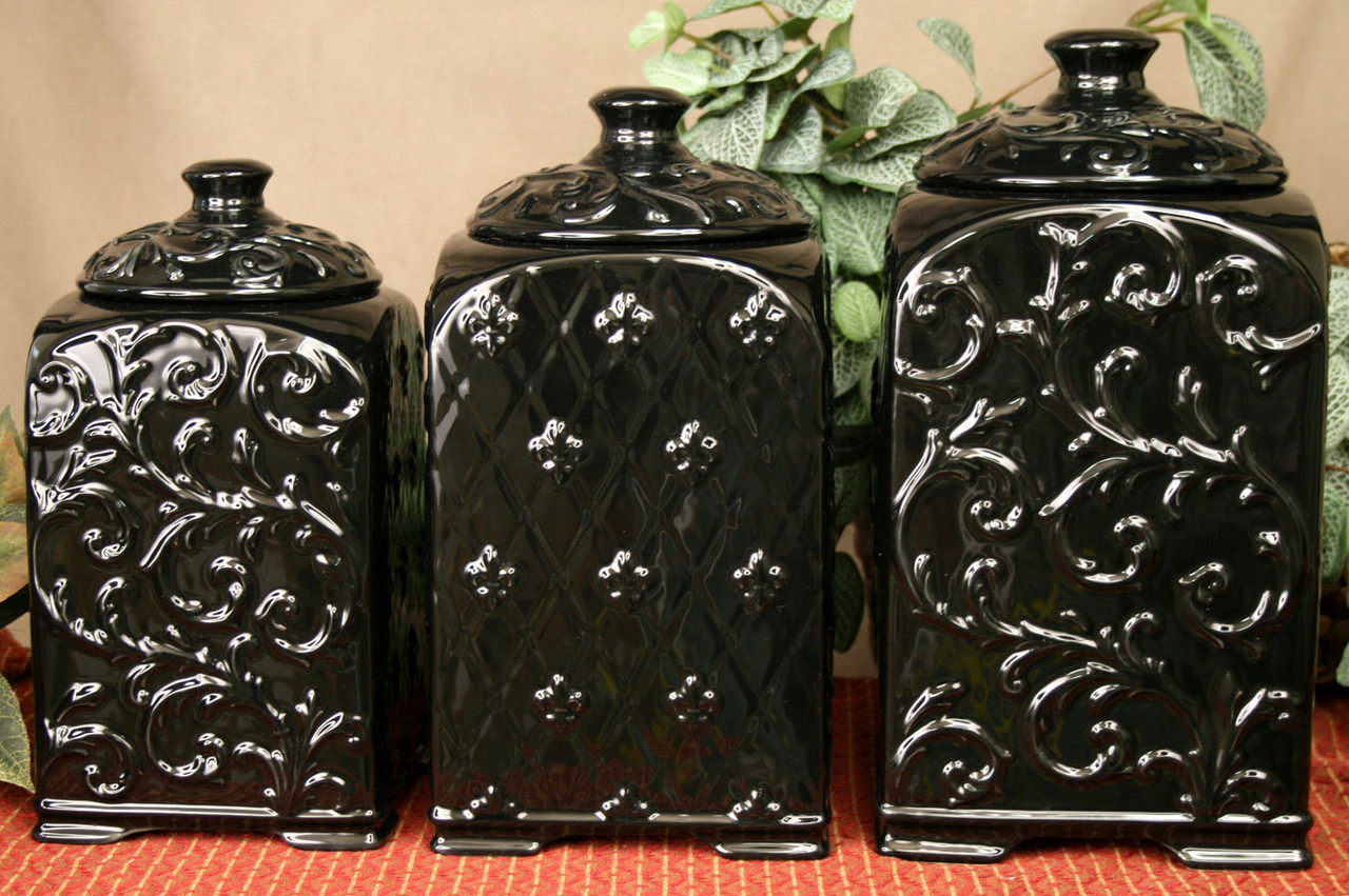 Drake Black Reversible Canisters - Special Order-The Lamp Stand