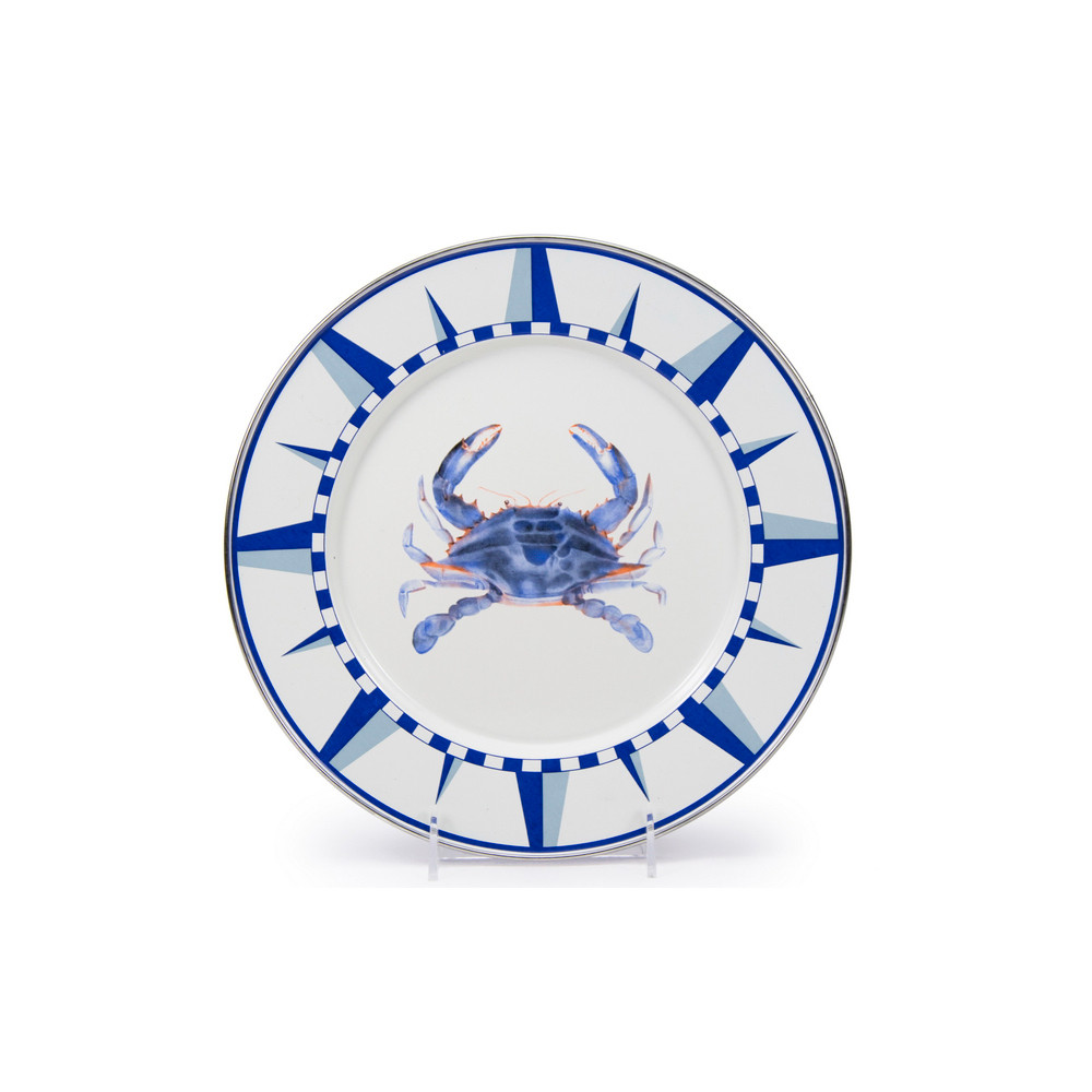 Golden Rabbit Set of 4 Blue Crab Dinner Plate by Golden RabbitFree