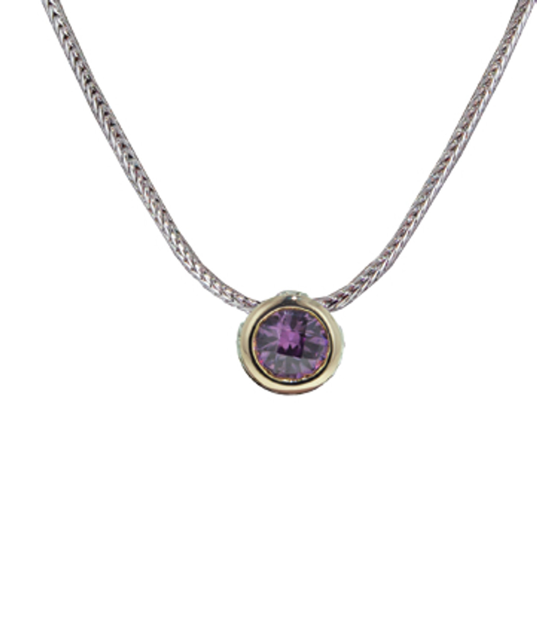 CZ Solitare Necklace - Amethyst - John Medeiros