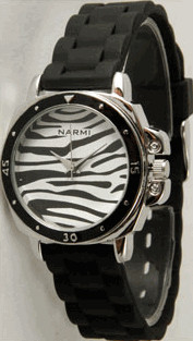 Queen Designs Black Zebra Print Slim Band Jelly Watch-The Lamp Stand