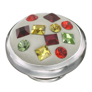 Vintage Style Volcano Crystal Charm For Kameleon Rings - Dark Rainbow Colors (Purple, Pink, Green, Red, Gold)
