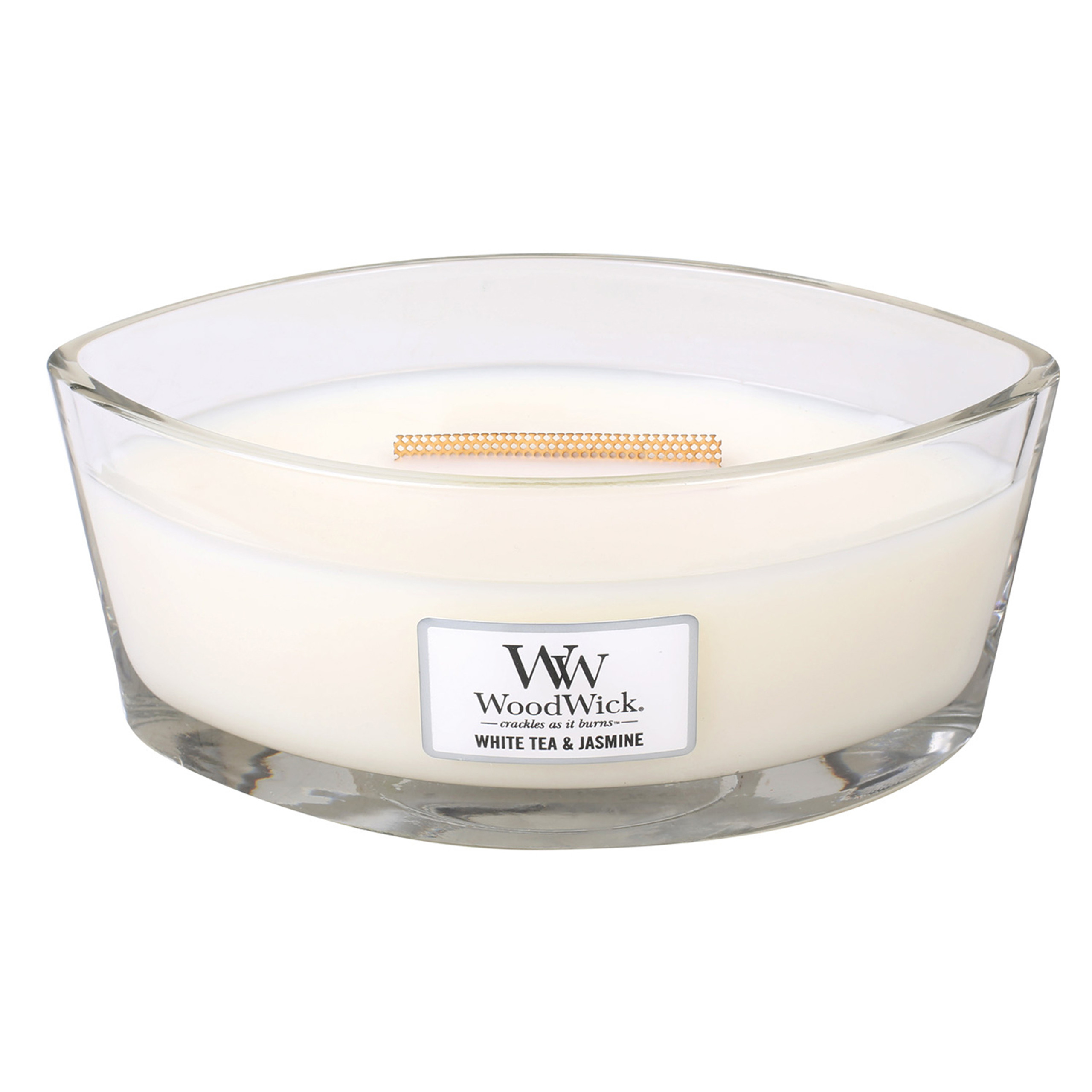 WoodWick White Tea & Jasmine WoodWick Candle 16 oz. HearthWick Flame
