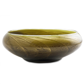 8" Olive Polished Bowl 4 Wick Scented Candle