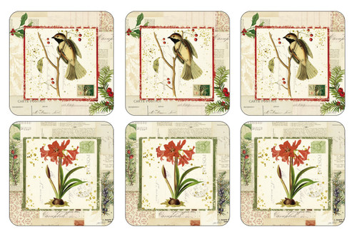 Set of 6 Holiday Nostalgia Coasters by Pimpernel