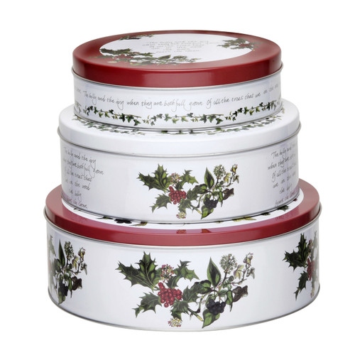 Set of 3 Holly Cardinal Nesting Cake Tins by Pimpernel