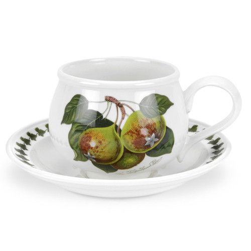 Pomona Set of 6 Romantic Shape Teacups With Saucers (Assorted Motifs) by Portmeirion - Special Order