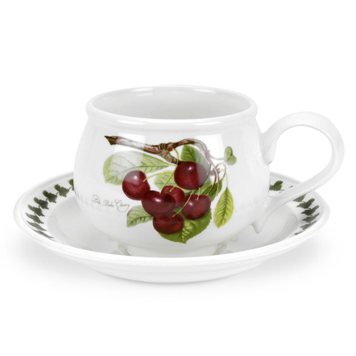 Pomona Set of 6 Romantic Shape Breakfast Cups & Saucers (Assorted Motifs) by Portmeirion - Special Order