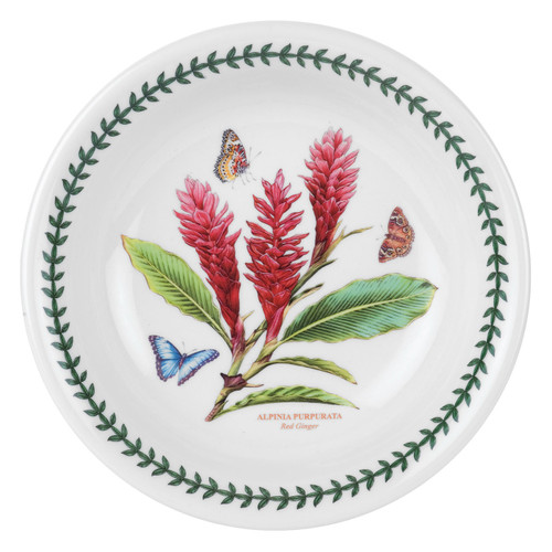 Exotic Botanic Garden Red Ginger Motif Set of 6 Pasta Bowls by Portmeirion