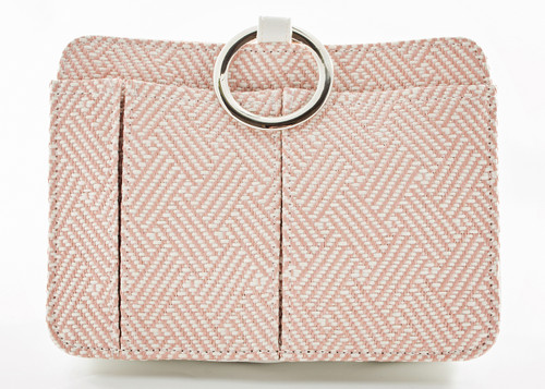 White/Natural Poly Straw Mod Pouchee Purse Organizer