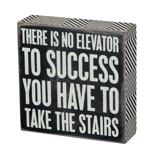 Take The Stairs Box Sign - Primitives by Kathy