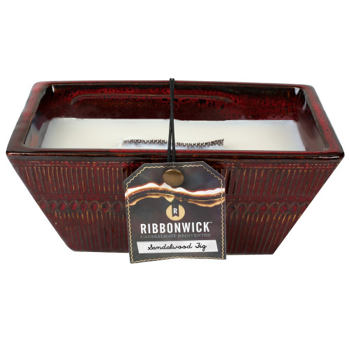 Sandalwood Fig Medium Rectangle Premium RibbonWick Candle