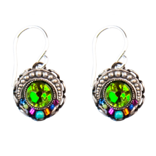 Multi-Color Brilliant Round Earrings 7596 - Firefly Jewelry