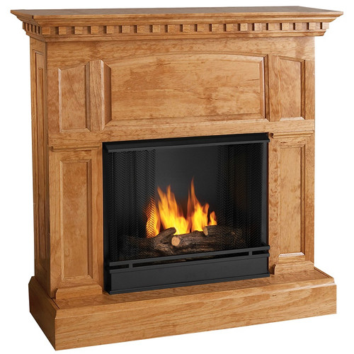 Heritage - Oak-Ventless Gel Firplace by Real Flame
