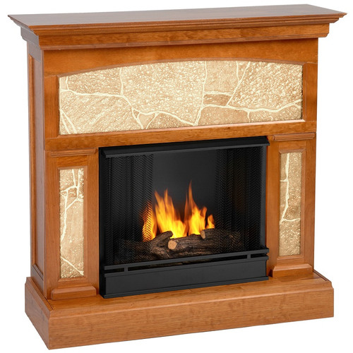 Stonewood -Oak-Ventless Gel Firplace by Real Flame