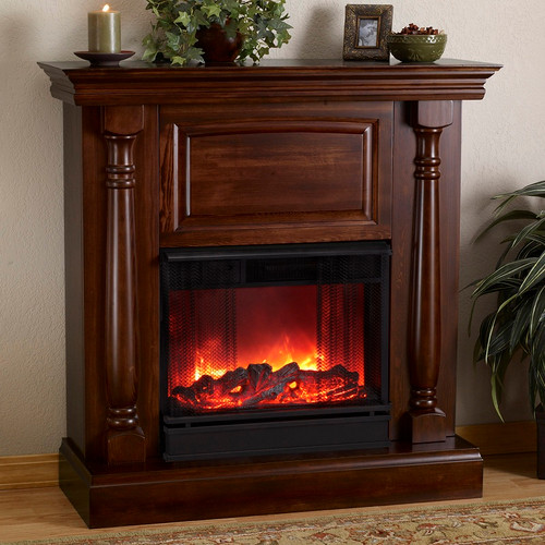 Pillar Electric-Mahogany-Fireplace by Real Flame