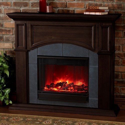 Georgetown Electric-Dark Walnut-Fireplace by Real Flame