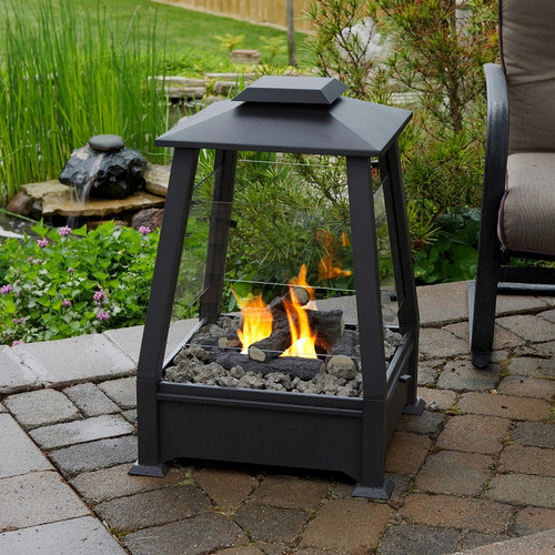 Sierra Outdoor Fireplace-Black-  by Real Flame