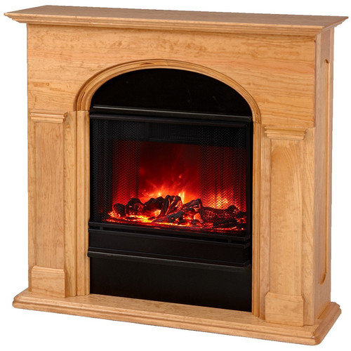 Arched Contemporary Electric-Oak-Fireplace by Real Flame