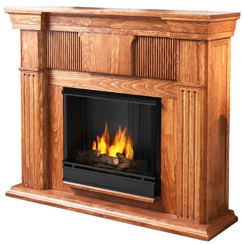 Richmond-Oak-Ventless Gel Firplace by Real Flame