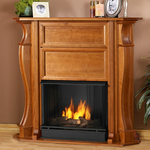 Isabelle-Oak-Ventless Gel Firplace by Real Flame