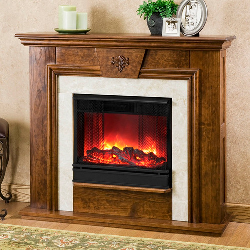 Danielle Electric-Mahogany-Fireplace by Real Flame