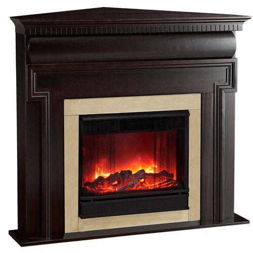 Mt. Vernon Corner Electric-Dark Walnut-Fireplace by Real Flame