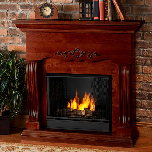Carolina-Mahogany-Ventless Gel Firplace by Real Flame