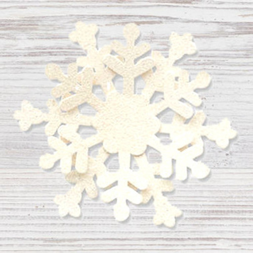 Snowflake Dimentional White Glitter Magnet  - Roeda