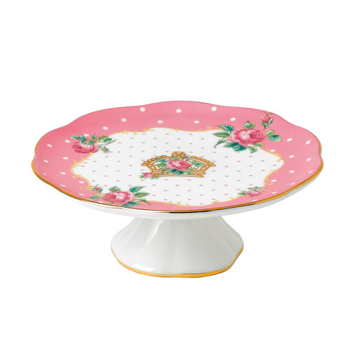 New Country Roses Tea Party Cheeky Pink 6" Cake Stand by Royal Albert
