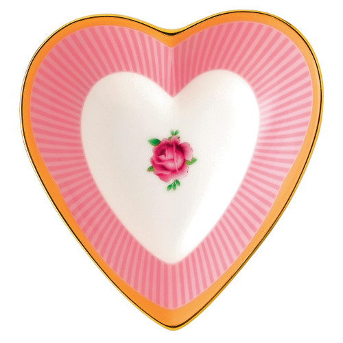 Candy Sweet Stripe Heart Tray by Royal Albert - Special Order