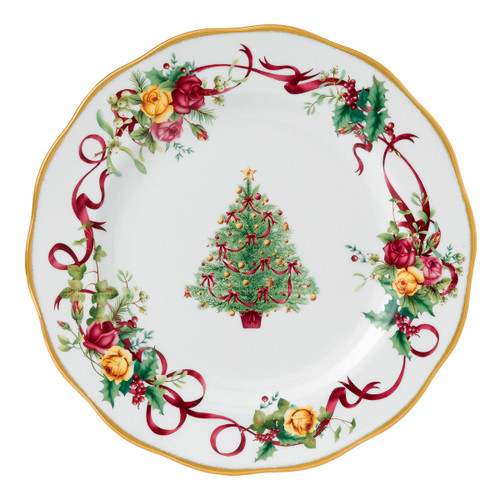 Old Country Roses Christmas Tree Dinner Plate by Royal Albert