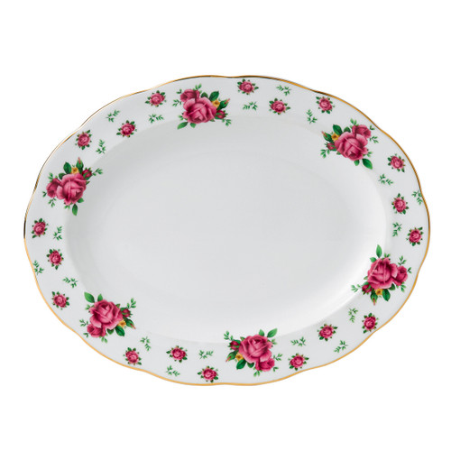 New Country Roses White Oval Platter by Royal Albert - Special Order