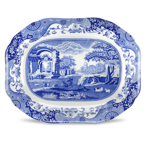 Blue Italian Medium Oval Platter by Spode