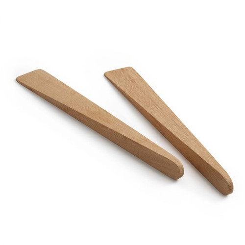 13" Oak Modern Salad Server Set by Simon Pearce - Special Order