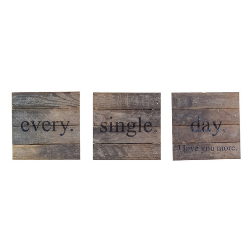 Every. Single. Day. 6" x 6" 3 pc Wall Art - Dark - Second Nature By Hand
